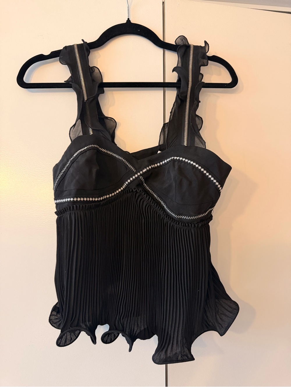 3.1 Phillip Lim Black Top with Silver Zipper